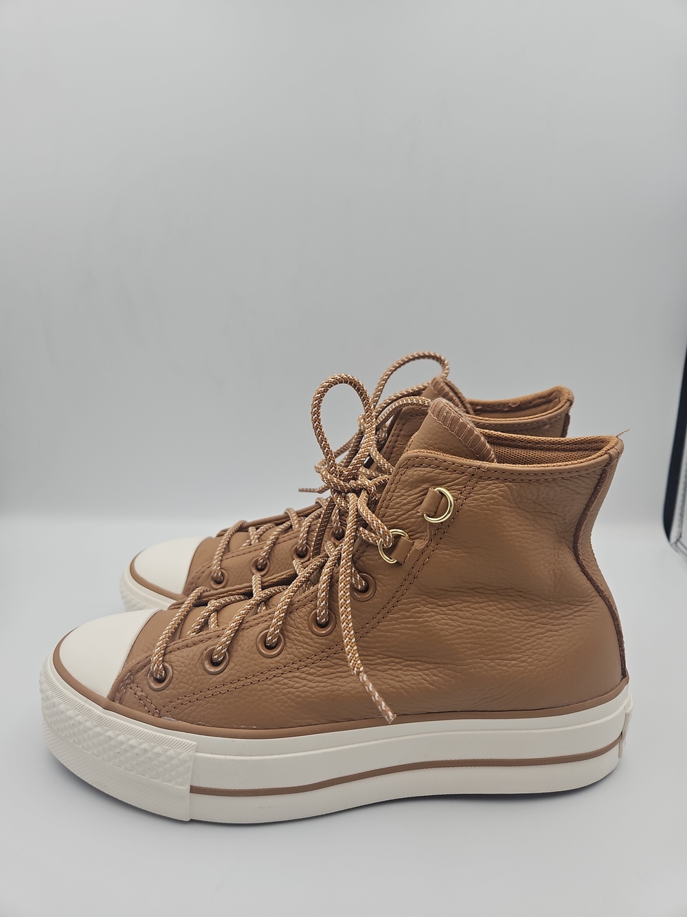 Converse Women’s Tan High-Top Platform Sneakers